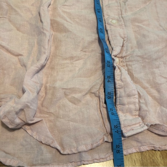 Faherty Shirt Mens 100% Linen Light Pink Solid Button Up Outdoors Casual Size M - Picture 7 of 10